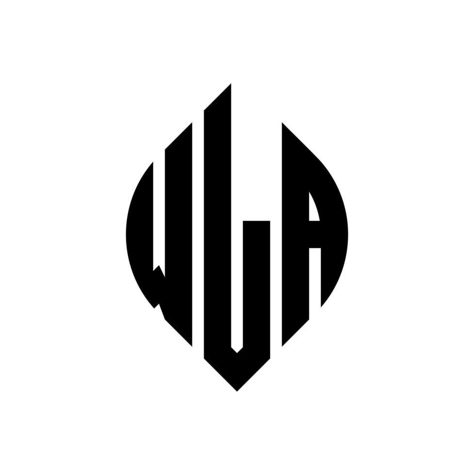 diseño de logotipo de letra wla circle con forma de círculo y elipse. wla elipse letras con estilo tipográfico. las tres iniciales forman un logo circular. vector de marca de letra de monograma abstracto del emblema del círculo wla.