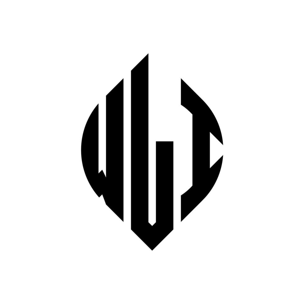 diseño de logotipo de letra de círculo wli con forma de círculo y elipse. wli elipse letras con estilo tipográfico. las tres iniciales forman un logo circular. wli círculo emblema resumen monograma letra marca vector. vector