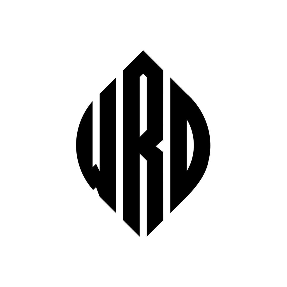 diseño de logotipo de letra wrd circle con forma de círculo y elipse. wrd elipse letras con estilo tipográfico. las tres iniciales forman un logo circular. vector de marca de letra de monograma abstracto del emblema del círculo wrd.