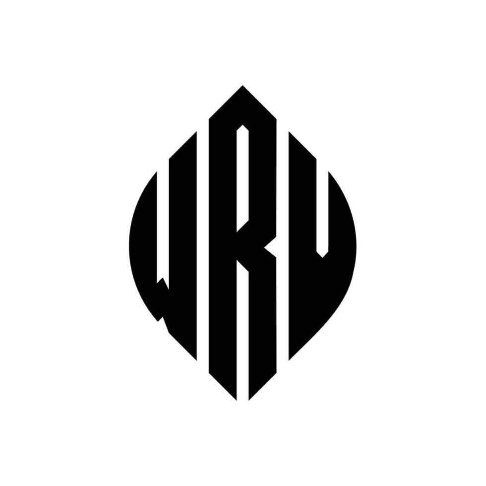 diseño de logotipo de letra de círculo wrv con forma de círculo y elipse. wrv letras elipses con estilo tipográfico. las tres iniciales forman un logo circular. vector de marca de letra de monograma abstracto del emblema del círculo wrv.