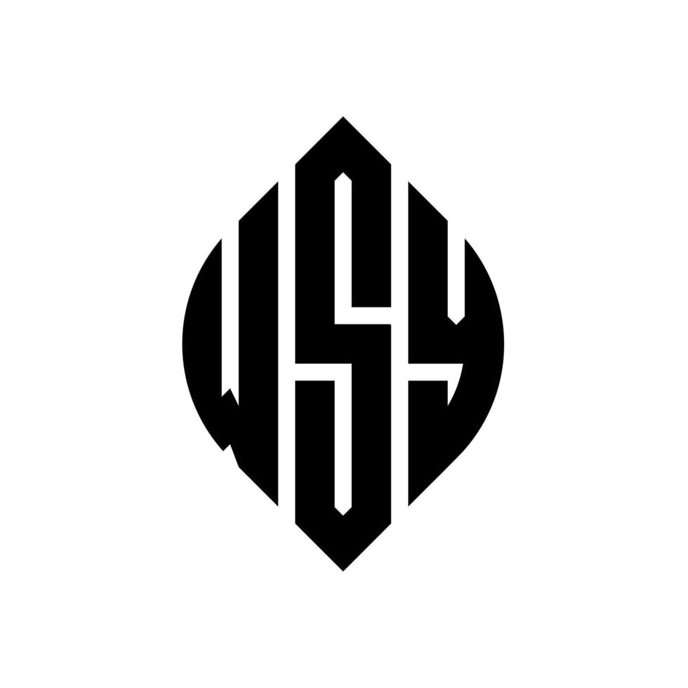 diseño de logotipo de letra wsy circle con forma de círculo y elipse. letras de elipse wsy con estilo tipográfico. las tres iniciales forman un logo circular. vector de marca de letra de monograma abstracto del emblema del círculo wsy.