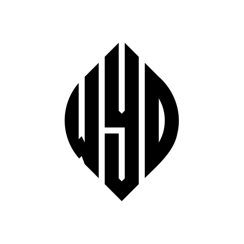 diseño de logotipo de letra de círculo wyd con forma de círculo y elipse. letras de elipse wyd con estilo tipográfico. las tres iniciales forman un logo circular. vector de marca de letra de monograma abstracto del emblema del círculo wyd.