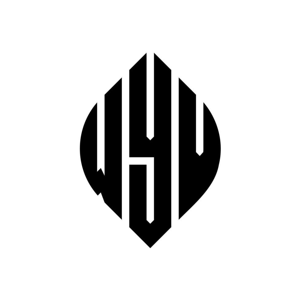 diseño de logotipo de letra de círculo wyv con forma de círculo y elipse. letras de elipse wyv con estilo tipográfico. las tres iniciales forman un logo circular. vector de marca de letra de monograma abstracto del emblema del círculo wyv.