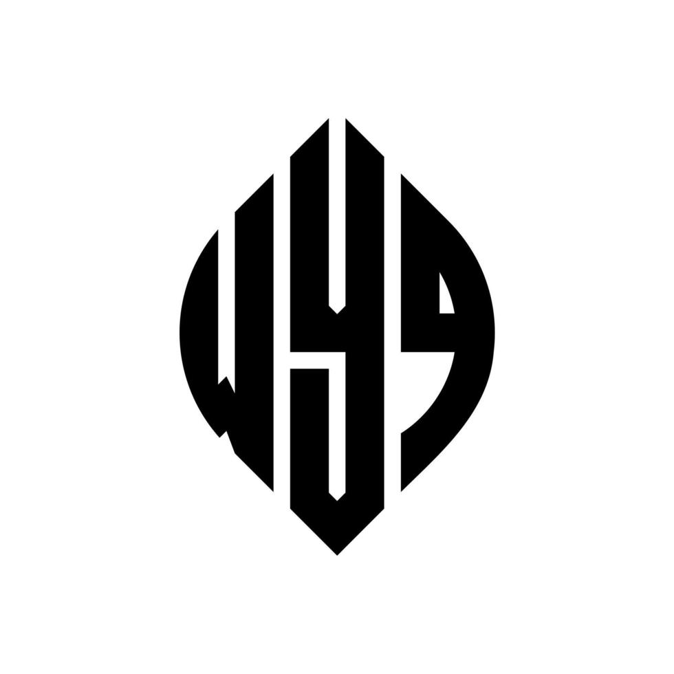 diseño de logotipo de letra de círculo wyq con forma de círculo y elipse. letras de elipse wyq con estilo tipográfico. las tres iniciales forman un logo circular. vector de marca de letra de monograma abstracto del emblema del círculo wyq.