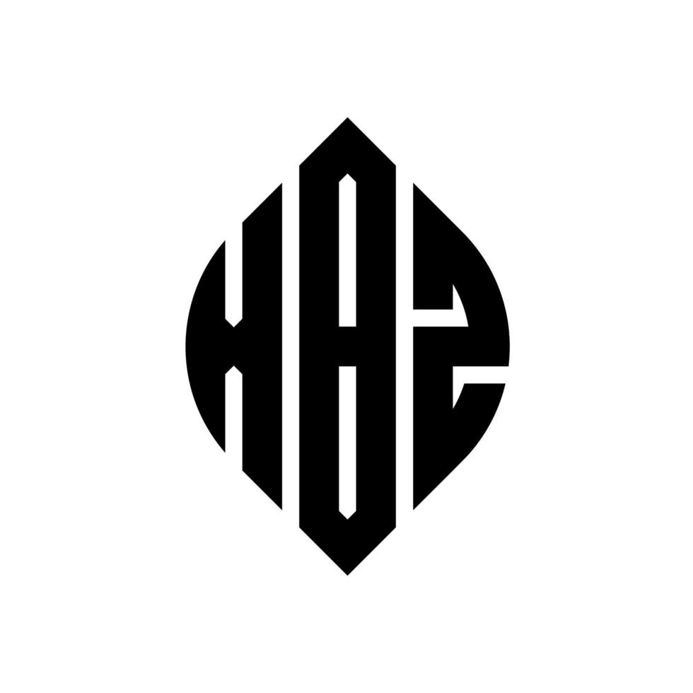 Diseño de logotipo de letra de círculo xbz con forma de círculo y elipse. letras elipses xbz con estilo tipográfico. las tres iniciales forman un logo circular. xbz círculo emblema resumen monograma letra marca vector. vector