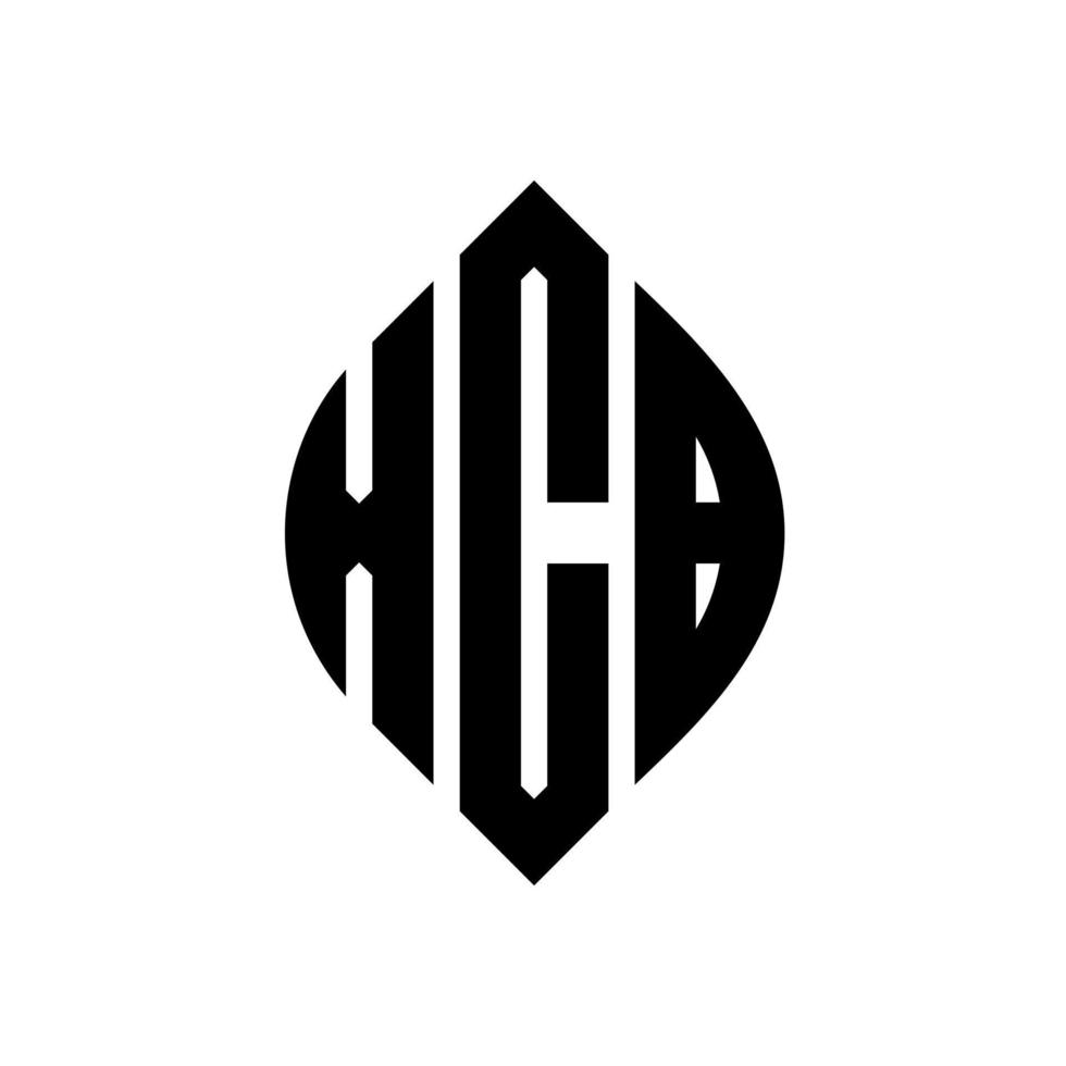 Diseño de logotipo de letra de círculo xcb con forma de círculo y elipse. xcb letras elipses con estilo tipográfico. las tres iniciales forman un logo circular. xcb círculo emblema resumen monograma letra marca vector. vector