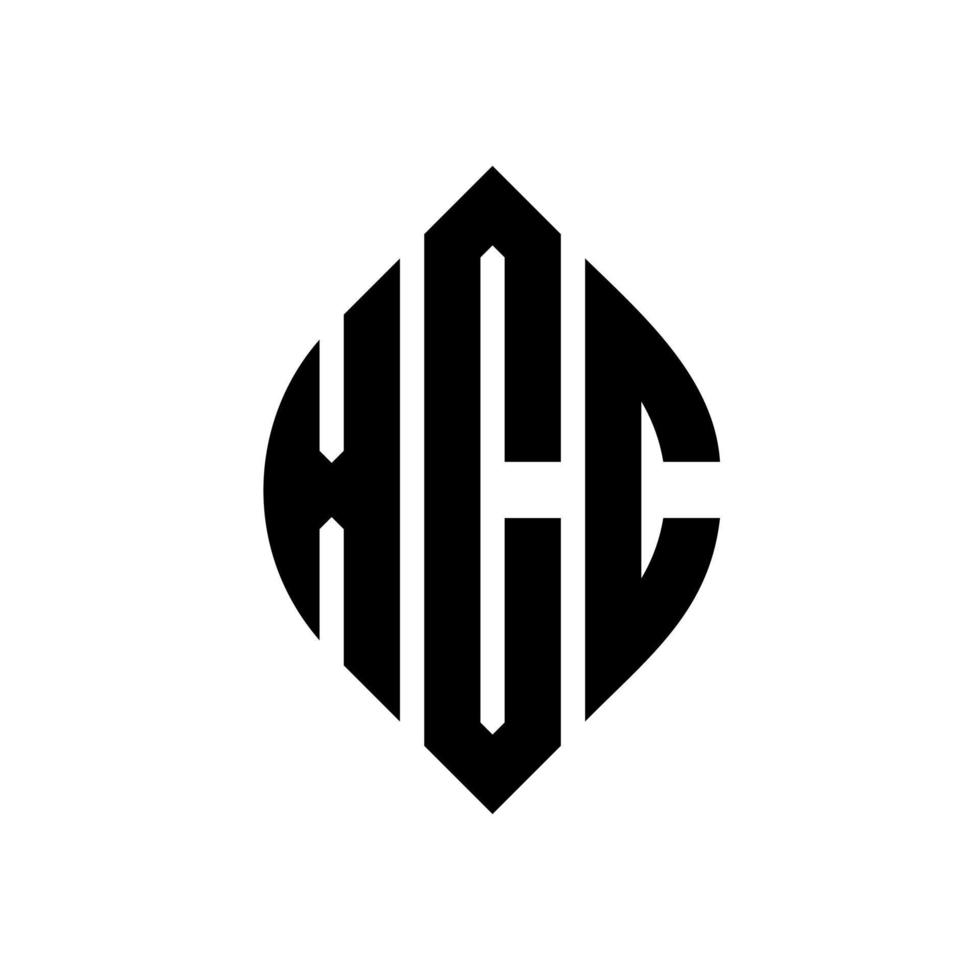 diseño de logotipo de letra de círculo xcc con forma de círculo y elipse. xcc letras elipses con estilo tipográfico. las tres iniciales forman un logo circular. vector de marca de letra de monograma abstracto del emblema del círculo xcc.