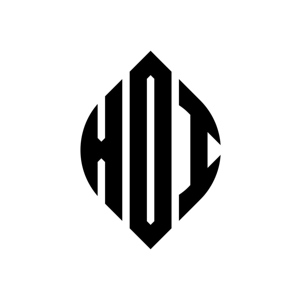 XDI circle letter logo design with circle and ellipse shape. XDI ellipse letters with typographic style. The three initials form a circle logo. XDI Circle Emblem Abstract Monogram Letter Mark Vector. vector