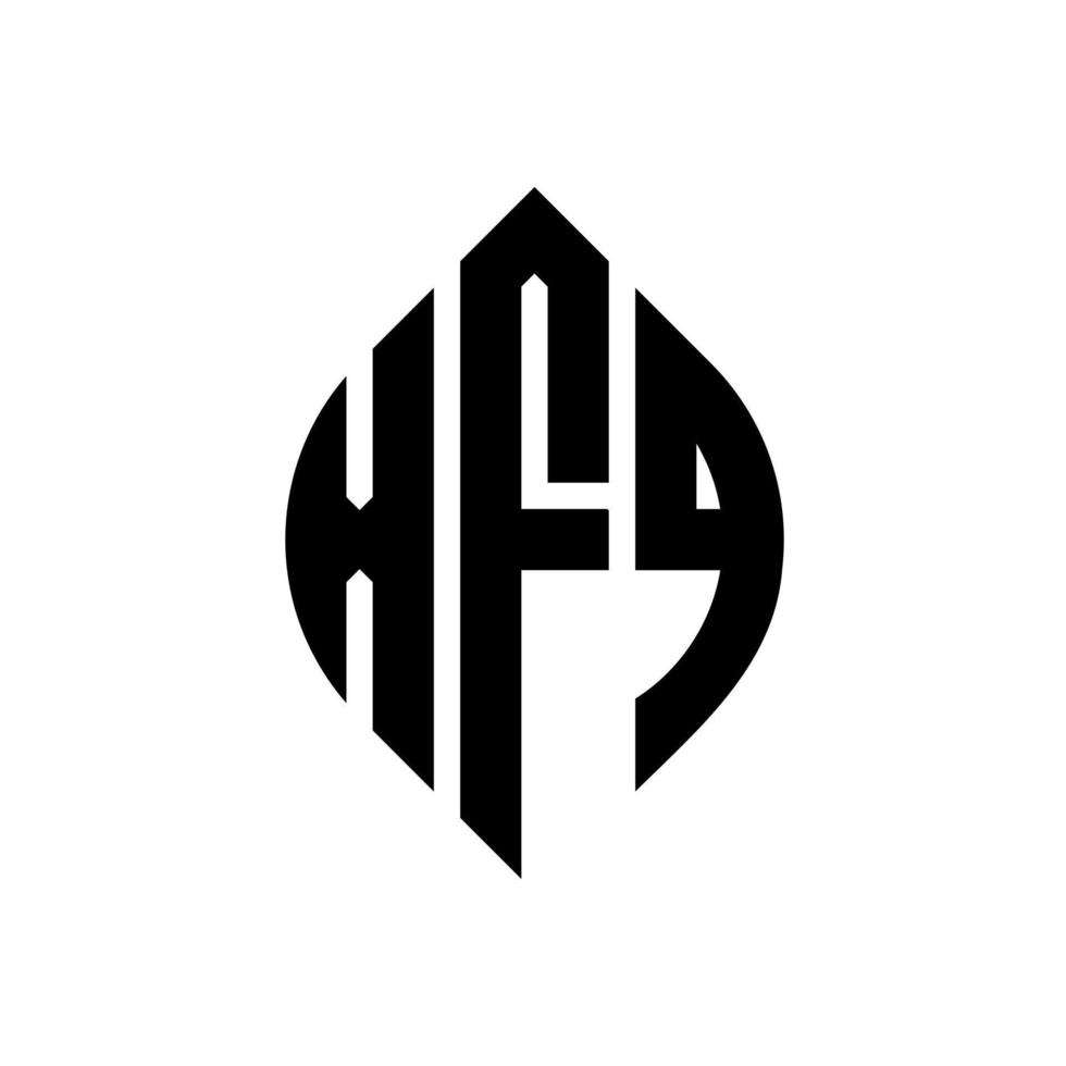 Diseño de logotipo de letra de círculo xfq con forma de círculo y elipse. xfq letras elipses con estilo tipográfico. las tres iniciales forman un logo circular. xfq círculo emblema resumen monograma letra marca vector. vector