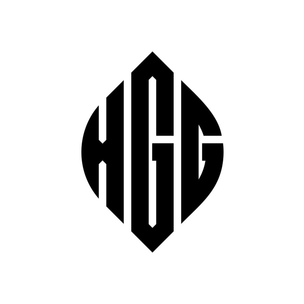 XGG circle letter logo design with circle and ellipse shape. XGG ellipse letters with typographic style. The three initials form a circle logo. XGG Circle Emblem Abstract Monogram Letter Mark Vector. vector