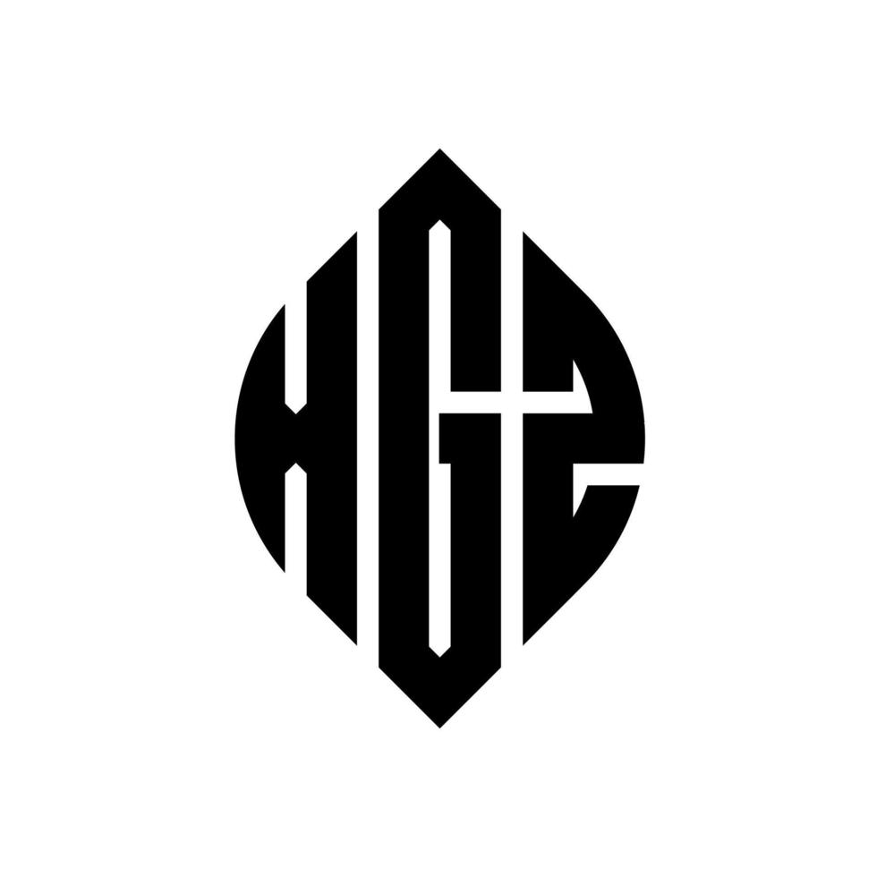 Diseño de logotipo de letra de círculo xgz con forma de círculo y elipse. letras elipses xgz con estilo tipográfico. las tres iniciales forman un logo circular. vector de marca de letra de monograma abstracto del emblema del círculo xgz.