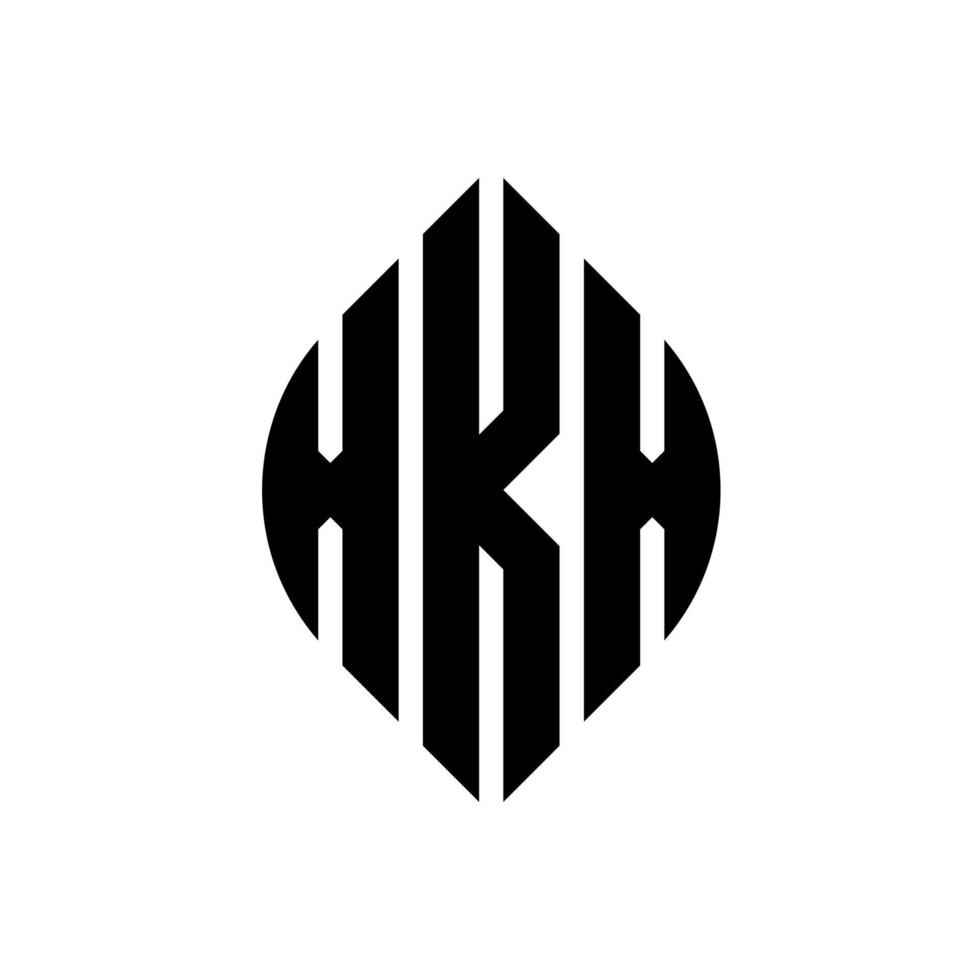 Diseño de logotipo de letra de círculo xkx con forma de círculo y elipse. xkx letras elipses con estilo tipográfico. las tres iniciales forman un logo circular. xkx círculo emblema resumen monograma letra marca vector. vector