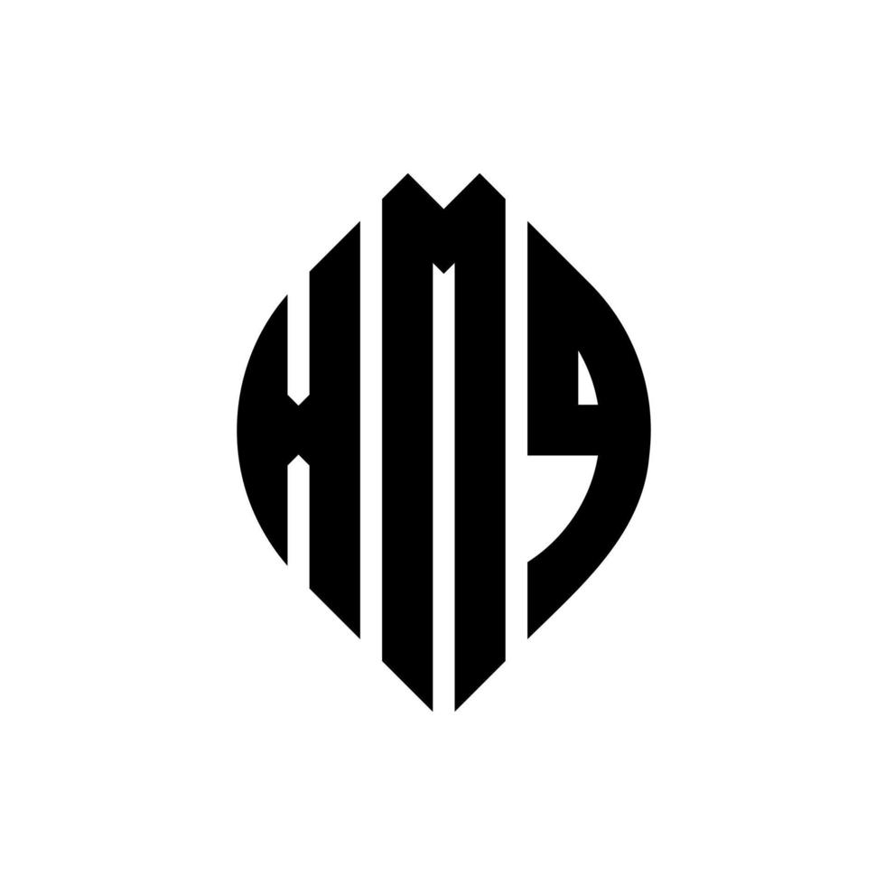 Diseño de logotipo de letra de círculo xmq con forma de círculo y elipse. letras elipses xmq con estilo tipográfico. las tres iniciales forman un logo circular. xmq círculo emblema resumen monograma letra marca vector. vector