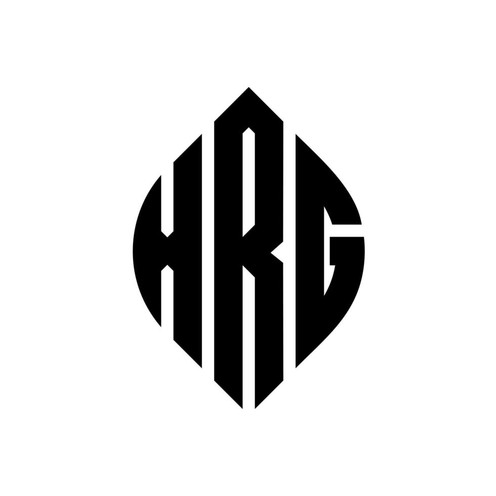 diseño de logotipo de letra de círculo xrg con forma de círculo y elipse. letras de elipse xrg con estilo tipográfico. las tres iniciales forman un logo circular. vector de marca de letra de monograma abstracto del emblema del círculo xrg.