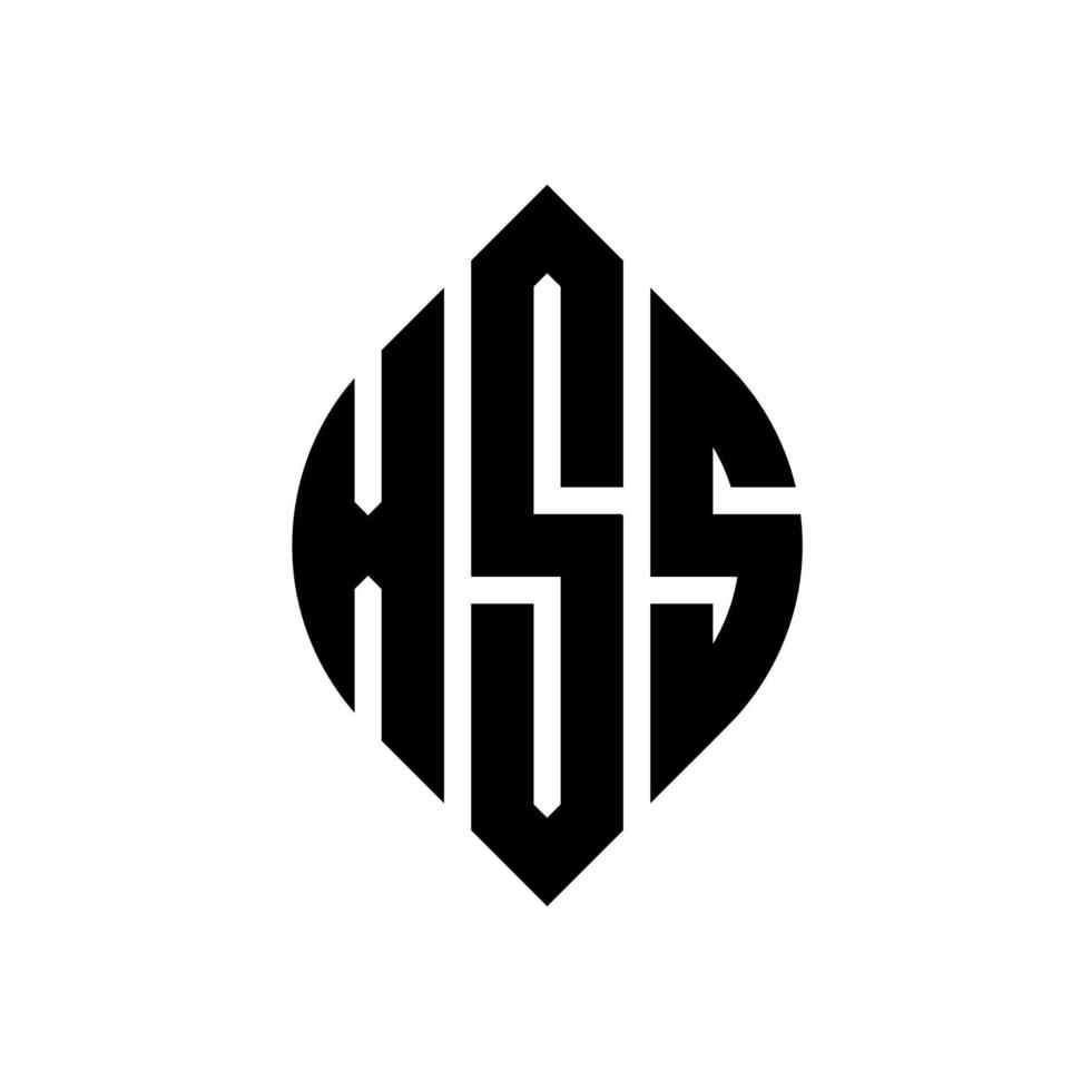 XSS circle letter logo design with circle and ellipse shape. XSS ellipse letters with typographic style. The three initials form a circle logo. XSS Circle Emblem Abstract Monogram Letter Mark Vector. vector