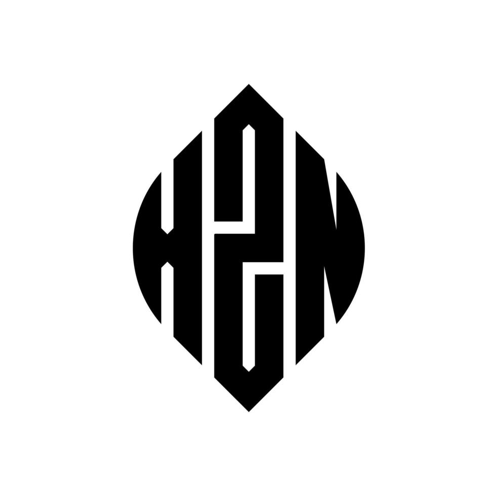 Diseño de logotipo de letra de círculo xzn con forma de círculo y elipse. xzn letras elipses con estilo tipográfico. las tres iniciales forman un logo circular. xzn círculo emblema resumen monograma letra marca vector. vector