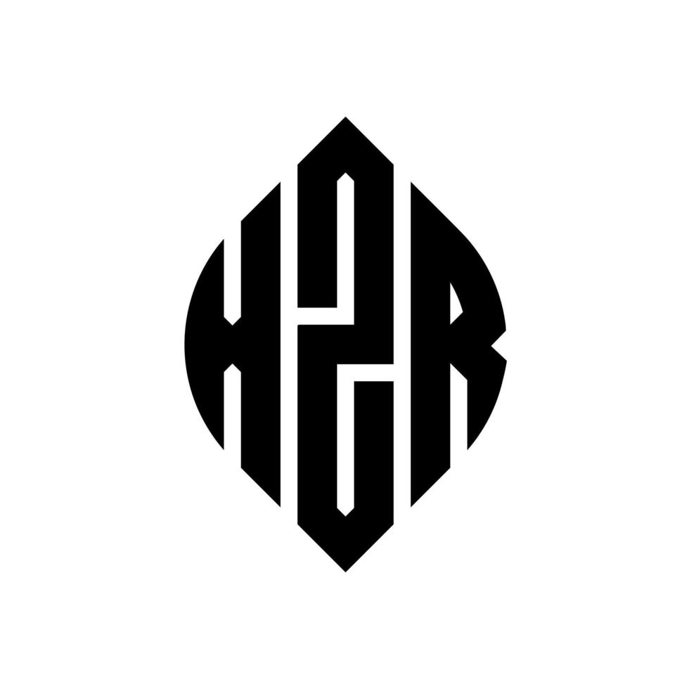Diseño de logotipo de letra de círculo xzr con forma de círculo y elipse. xzr letras elipses con estilo tipográfico. las tres iniciales forman un logo circular. vector de marca de letra de monograma abstracto del emblema del círculo xzr.