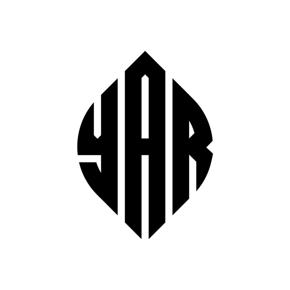 YAR circle letter logo design with circle and ellipse shape. YAR ellipse letters with typographic style. The three initials form a circle logo. YAR Circle Emblem Abstract Monogram Letter Mark Vector. vector