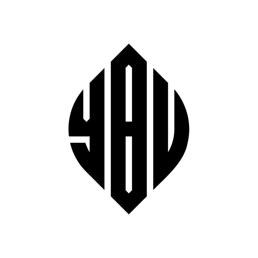 diseño de logotipo de letra de círculo ybu con forma de círculo y elipse. ybu elipse letras con estilo tipográfico. las tres iniciales forman un logo circular. ybu círculo emblema resumen monograma letra marca vector. vector