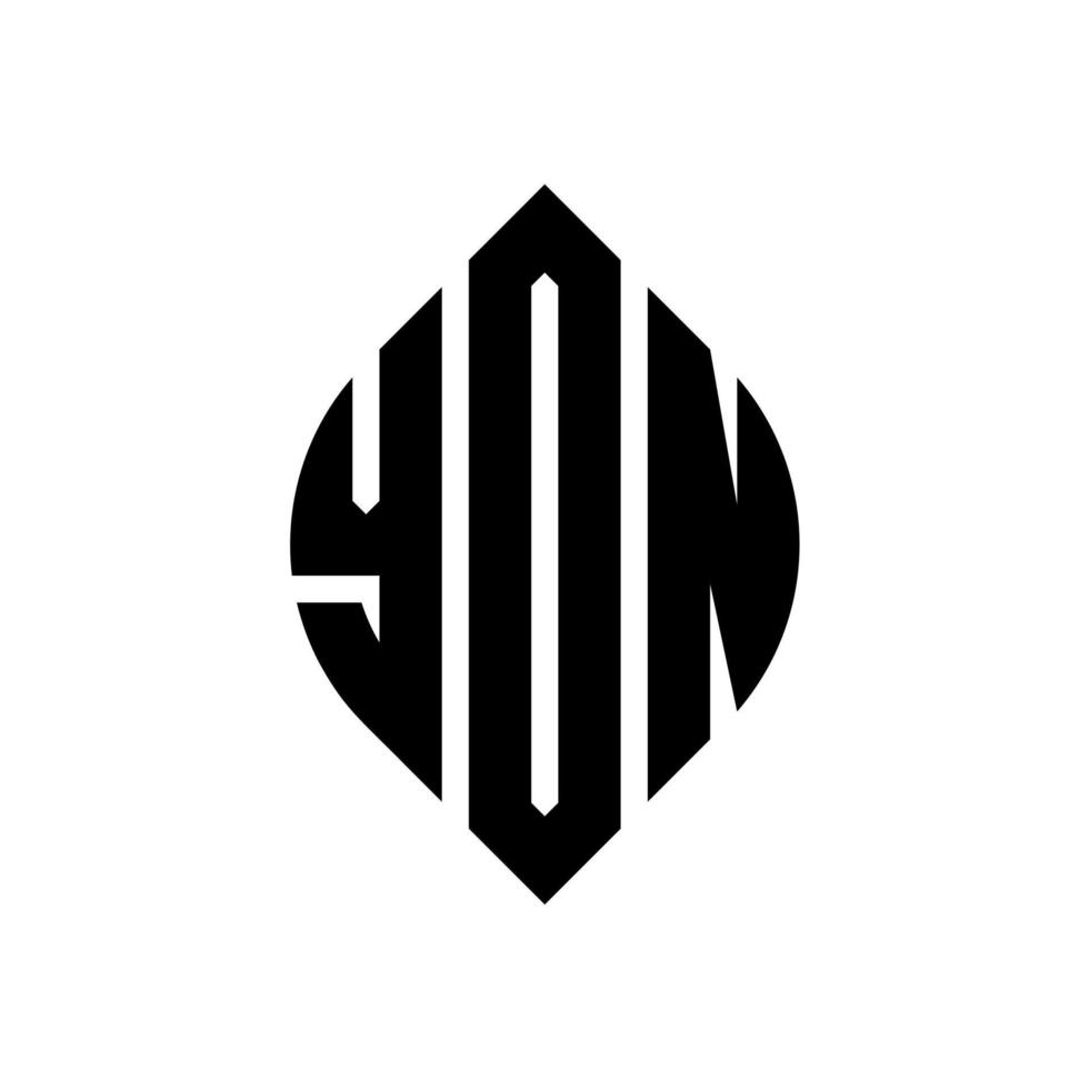 YDN circle letter logo design with circle and ellipse shape. YDN ellipse letters with typographic style. The three initials form a circle logo. YDN Circle Emblem Abstract Monogram Letter Mark Vector. vector