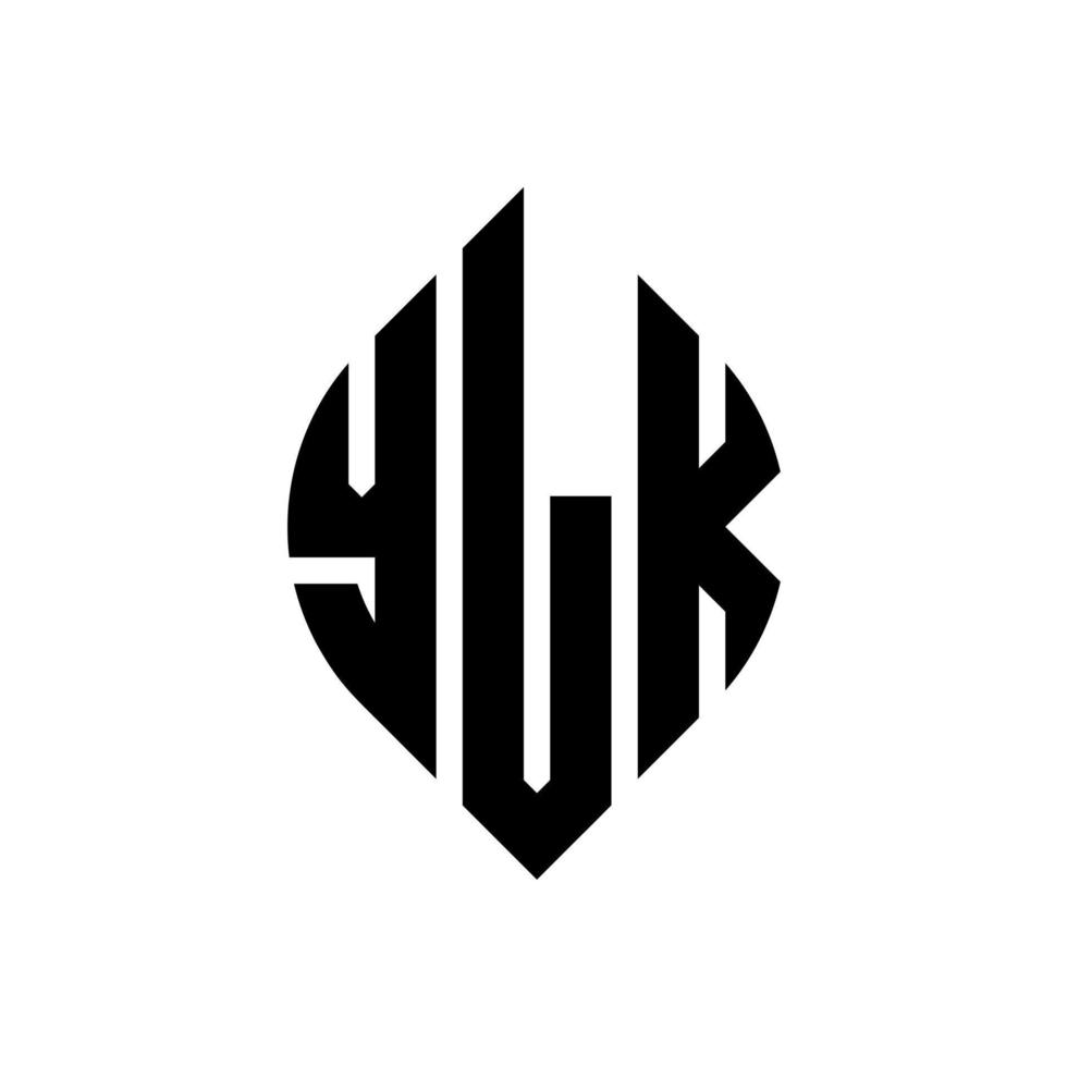 diseño de logotipo de letra de círculo de ylk con forma de círculo y elipse. letras elípticas de ylk con estilo tipográfico. las tres iniciales forman un logo circular. vector de marca de letra de monograma abstracto del emblema del círculo de ylk.