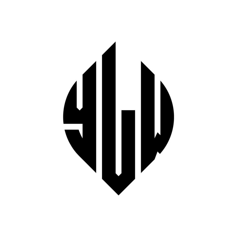 YLW circle letter logo design with circle and ellipse shape. YLW ellipse letters with typographic style. The three initials form a circle logo. YLW Circle Emblem Abstract Monogram Letter Mark Vector. vector
