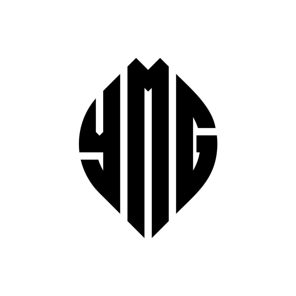 YMG circle letter logo design with circle and ellipse shape. YMG ellipse letters with typographic style. The three initials form a circle logo. YMG Circle Emblem Abstract Monogram Letter Mark Vector. vector