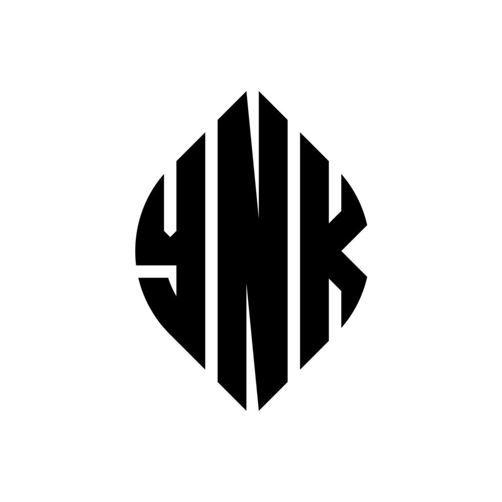 diseño de logotipo de letra de círculo ynk con forma de círculo y elipse. ynk letras elipses con estilo tipográfico. las tres iniciales forman un logo circular. ynk círculo emblema resumen monograma letra marca vector. vector