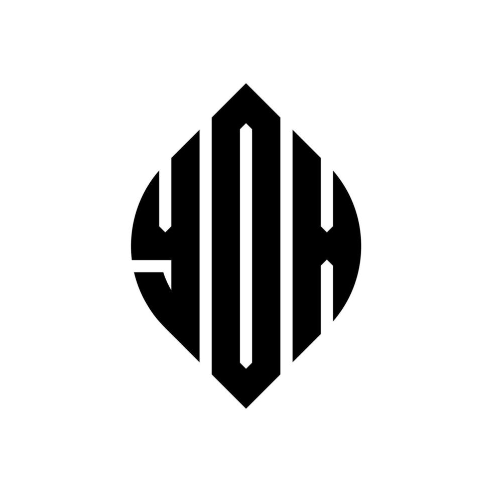 diseño de logotipo de letra de círculo yox con forma de círculo y elipse. yox elipse letras con estilo tipográfico. las tres iniciales forman un logo circular. vector de marca de letra de monograma abstracto del emblema del círculo de yox.