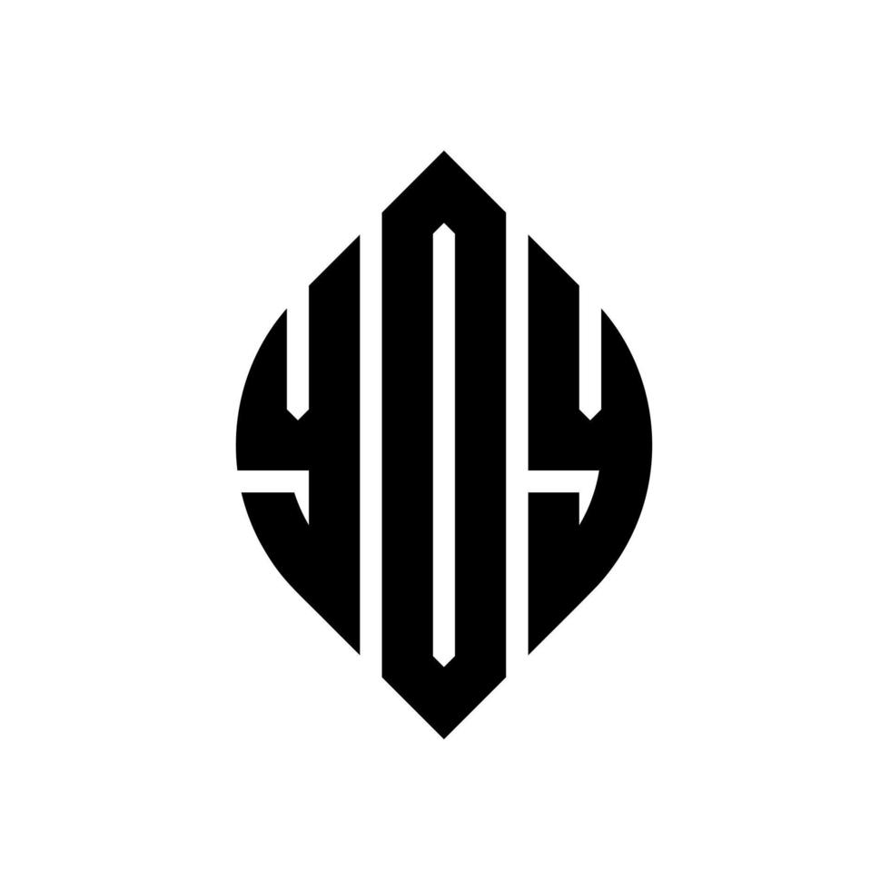 YOY circle letter logo design with circle and ellipse shape. YOY ellipse letters with typographic style. The three initials form a circle logo. YOY Circle Emblem Abstract Monogram Letter Mark Vector. vector