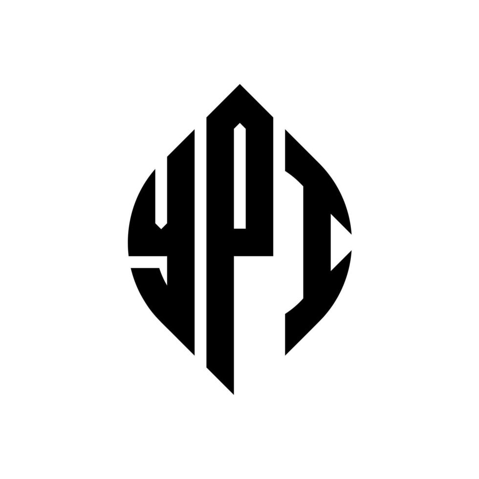 YPI circle letter logo design with circle and ellipse shape. YPI ellipse letters with typographic style. The three initials form a circle logo. YPI Circle Emblem Abstract Monogram Letter Mark Vector. vector