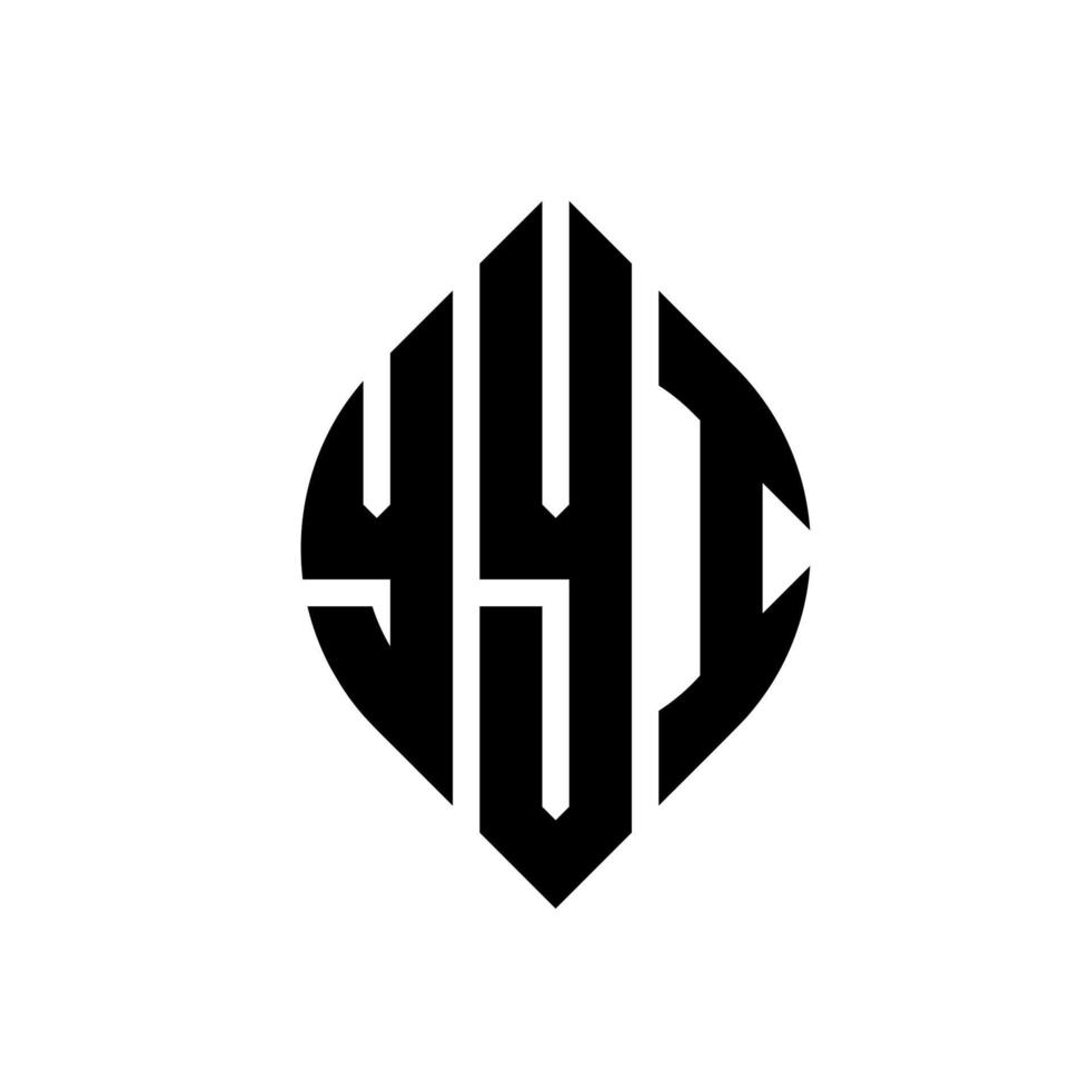 YYI circle letter logo design with circle and ellipse shape. YYI ellipse letters with typographic style. The three initials form a circle logo. YYI Circle Emblem Abstract Monogram Letter Mark Vector. vector