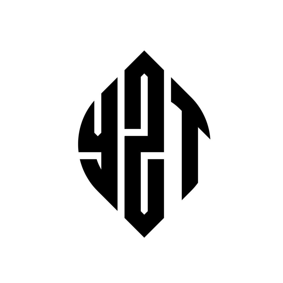 YZT circle letter logo design with circle and ellipse shape. YZT ellipse letters with typographic style. The three initials form a circle logo. YZT Circle Emblem Abstract Monogram Letter Mark Vector. vector