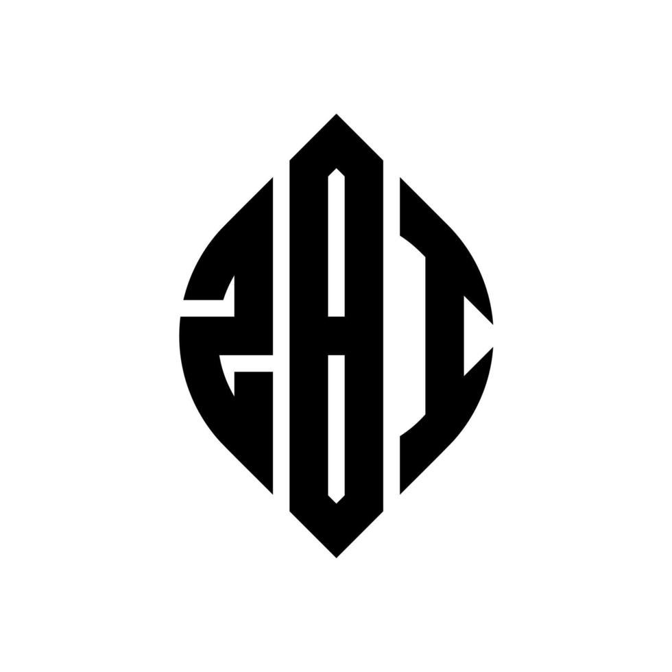 ZBI circle letter logo design with circle and ellipse shape. ZBI ellipse letters with typographic style. The three initials form a circle logo. ZBI Circle Emblem Abstract Monogram Letter Mark Vector. vector