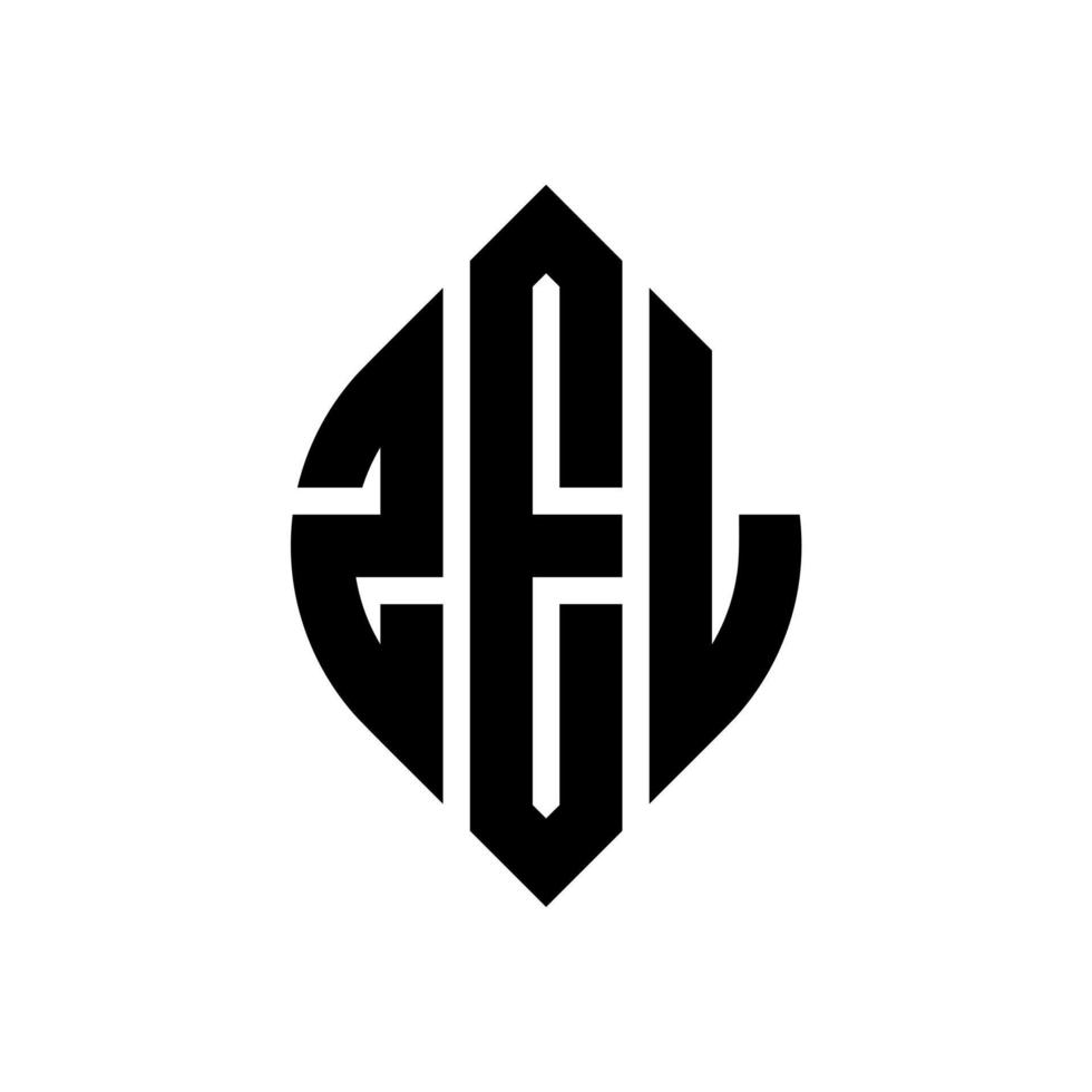 diseño de logotipo de letra de círculo zel con forma de círculo y elipse. letras elipses zel con estilo tipográfico. las tres iniciales forman un logo circular. vector de marca de letra de monograma abstracto del emblema del círculo zel.