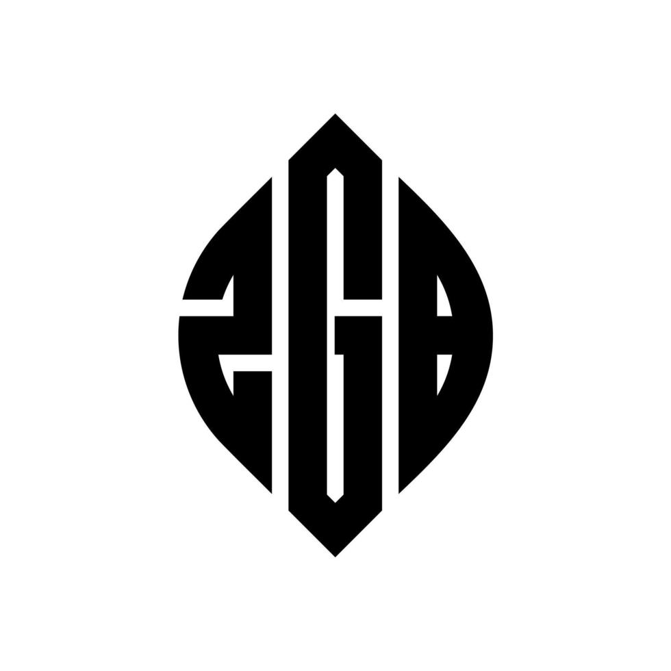 diseño de logotipo de letra circular zgb con forma de círculo y elipse. letras elipses zgb con estilo tipográfico. las tres iniciales forman un logo circular. vector de marca de letra de monograma abstracto del emblema del círculo zgb.