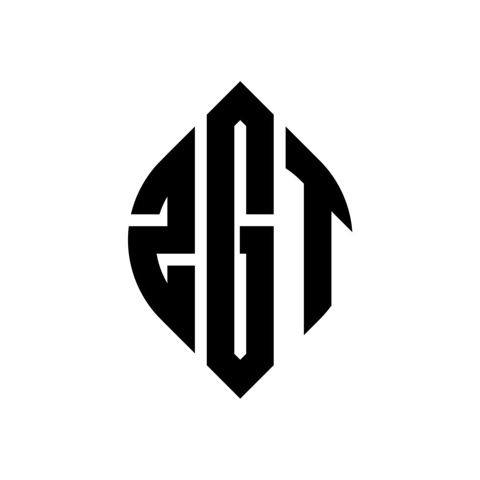 diseño de logotipo de letra circular zgt con forma de círculo y elipse. letras elipses zgt con estilo tipográfico. las tres iniciales forman un logo circular. vector de marca de letra de monograma abstracto del emblema del círculo zgt.