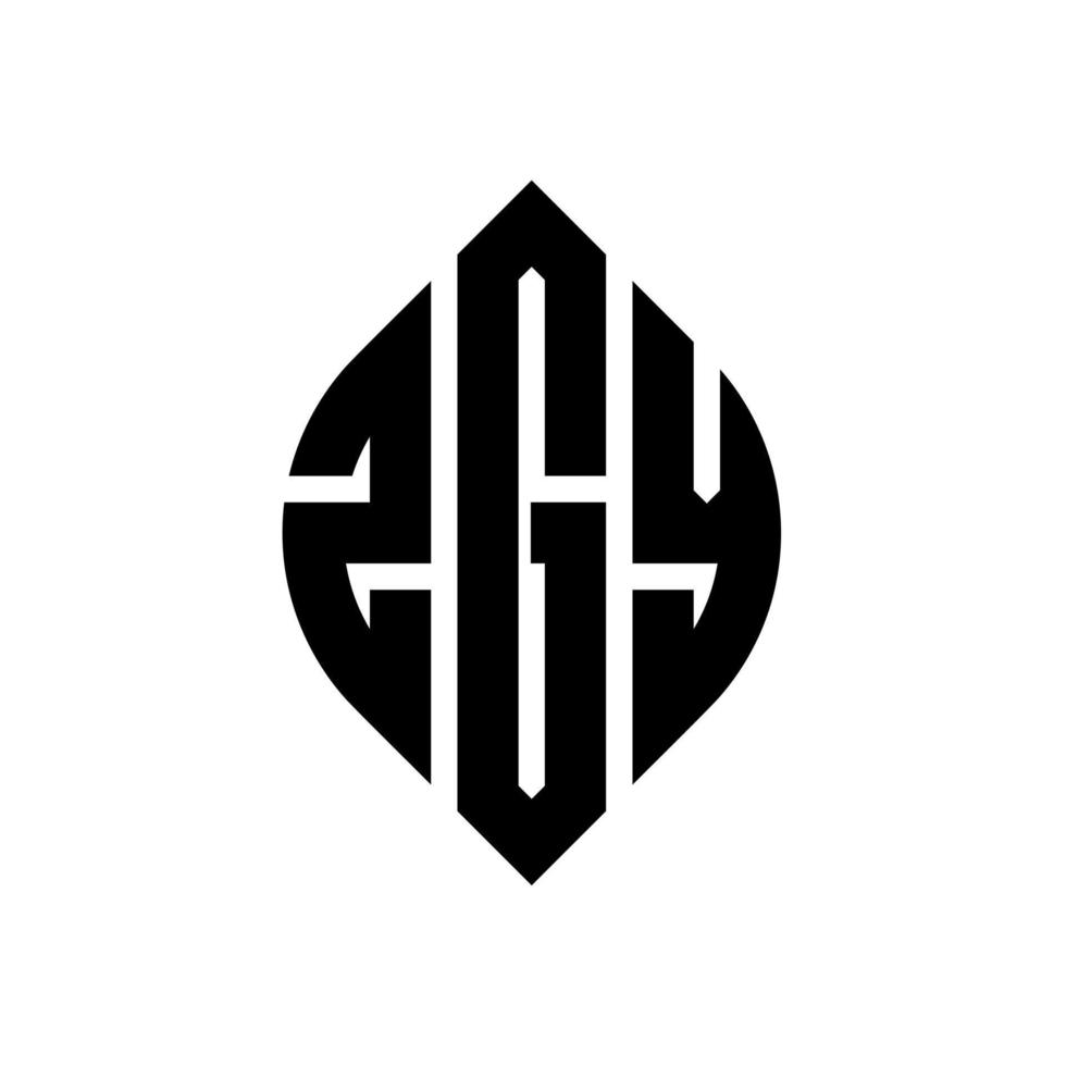 diseño de logotipo de letra de círculo zgy con forma de círculo y elipse. letras de elipse zgy con estilo tipográfico. las tres iniciales forman un logo circular. vector de marca de letra de monograma abstracto del emblema del círculo zgy.