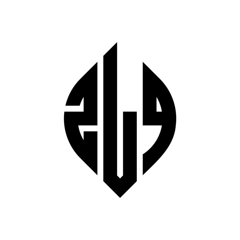diseño de logotipo de letra de círculo zlq con forma de círculo y elipse. letras elipses zlq con estilo tipográfico. las tres iniciales forman un logo circular. vector de marca de letra de monograma abstracto del emblema del círculo zlq.