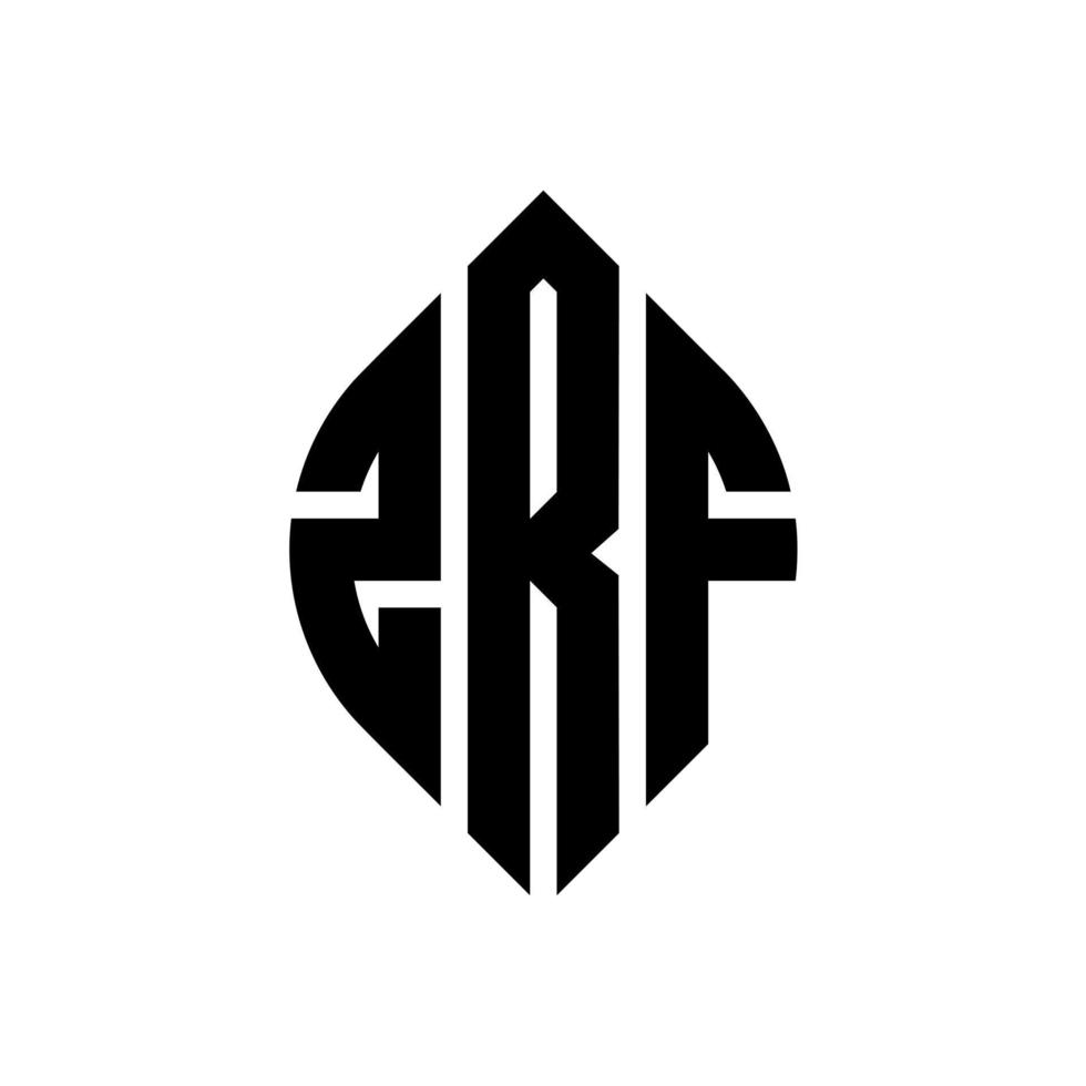 diseño de logotipo de letra de círculo zrf con forma de círculo y elipse. letras elipses zrf con estilo tipográfico. las tres iniciales forman un logo circular. vector de marca de letra de monograma abstracto del emblema del círculo zrf.