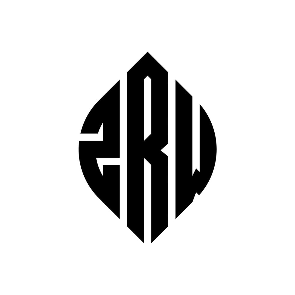 diseño de logotipo de letra de círculo zrw con forma de círculo y elipse. letras elipses zrw con estilo tipográfico. las tres iniciales forman un logo circular. vector de marca de letra de monograma abstracto del emblema del círculo zrw.