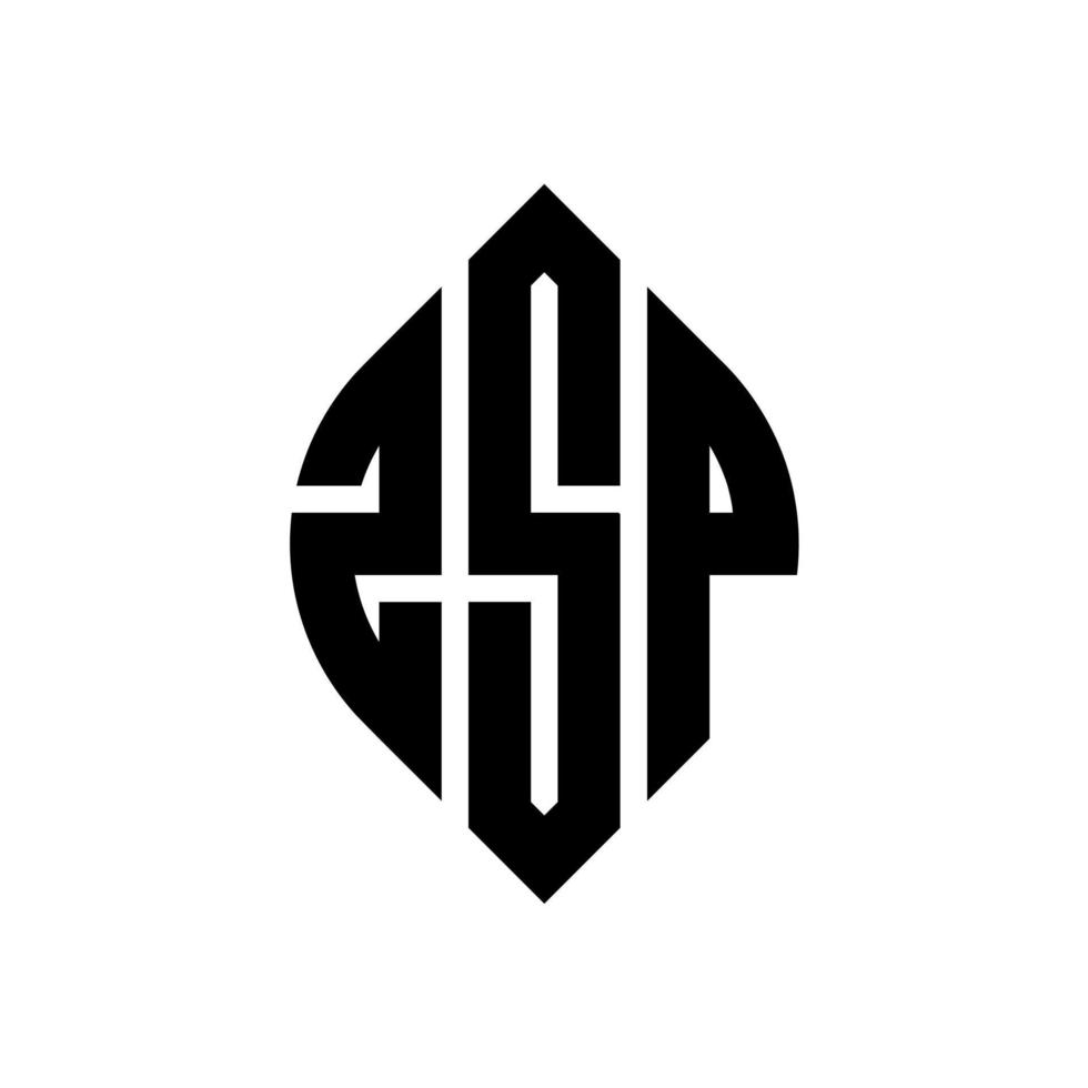 Diseño de logotipo de letra circular zsp con forma de círculo y elipse. zsp letras elipses con estilo tipográfico. las tres iniciales forman un logo circular. vector de marca de letra de monograma abstracto del emblema del círculo zsp.