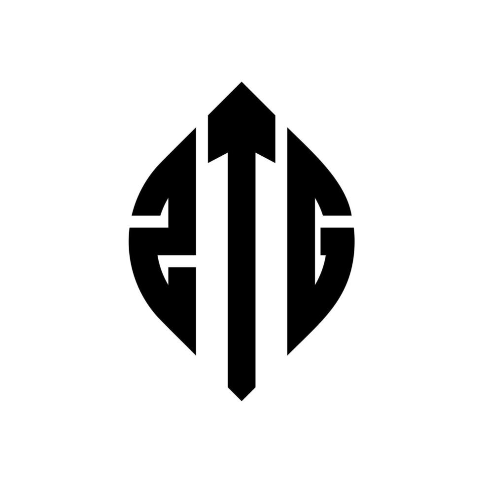 diseño de logotipo de letra de círculo ztg con forma de círculo y elipse. letras elipses ztg con estilo tipográfico. las tres iniciales forman un logo circular. vector de marca de letra de monograma abstracto del emblema del círculo ztg.
