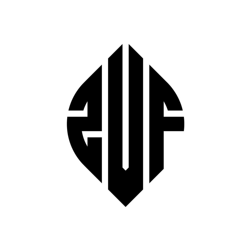 diseño de logotipo de letra de círculo zvf con forma de círculo y elipse. letras elipses zvf con estilo tipográfico. las tres iniciales forman un logo circular. vector de marca de letra de monograma abstracto del emblema del círculo zvf.