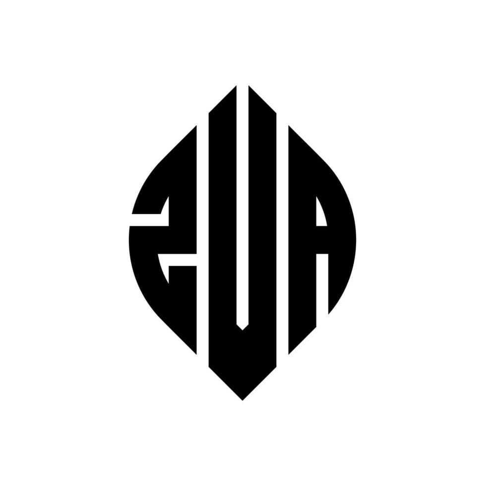 Diseño de logotipo de letra de círculo zva con forma de círculo y elipse. letras elipses zva con estilo tipográfico. las tres iniciales forman un logo circular. vector de marca de letra de monograma abstracto del emblema del círculo zva.