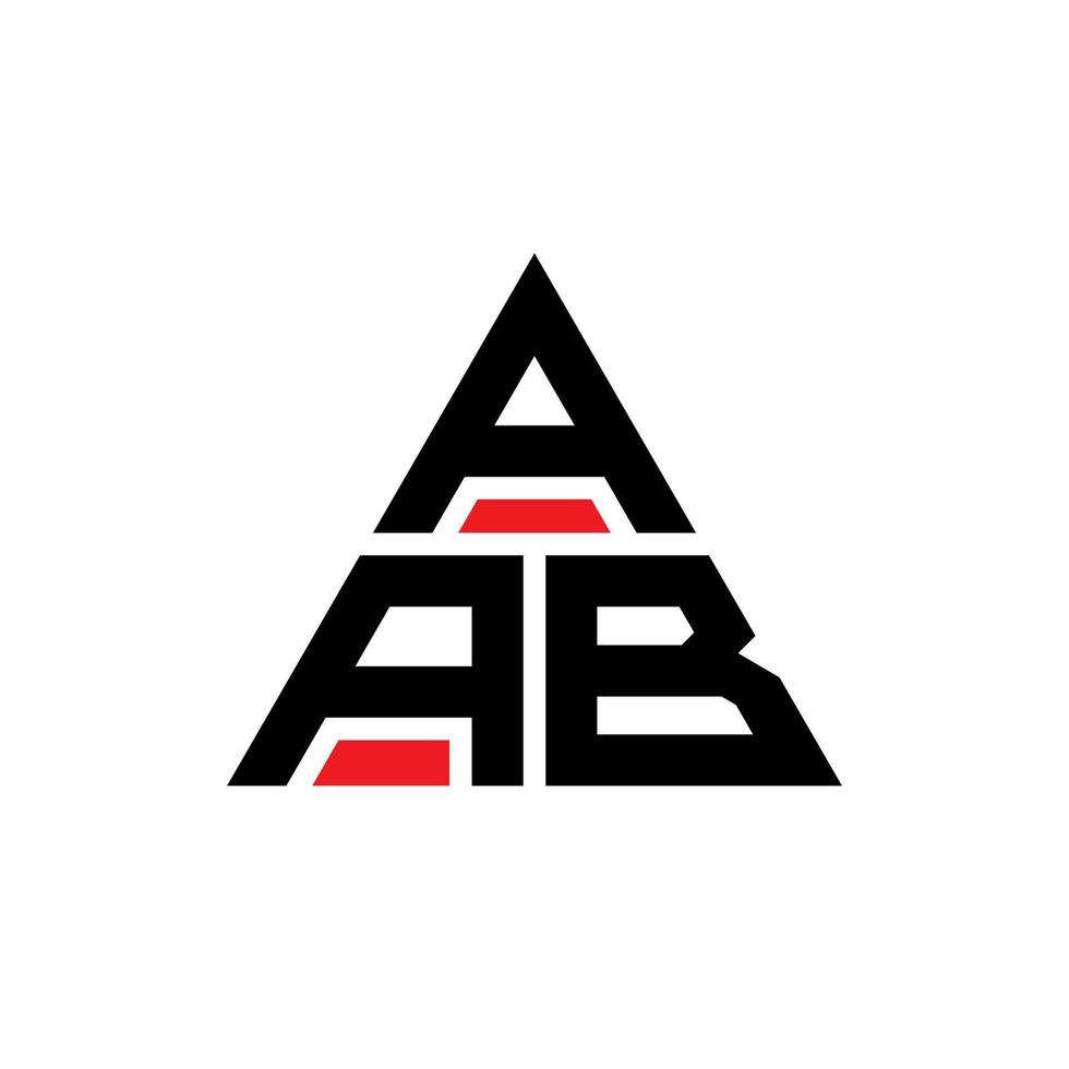 AAB triangle letter logo design with triangle shape. AAB triangle logo design monogram. AAB triangle vector logo template with red color. AAB triangular logo Simple, Elegant, and Luxurious Logo.