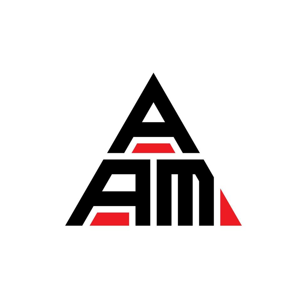 diseño de logotipo de letra triangular aam con forma de triángulo. monograma de diseño del logotipo del triángulo aam. plantilla de logotipo de vector de triángulo aam con color rojo. logotipo triangular aam logotipo simple, elegante y lujoso.