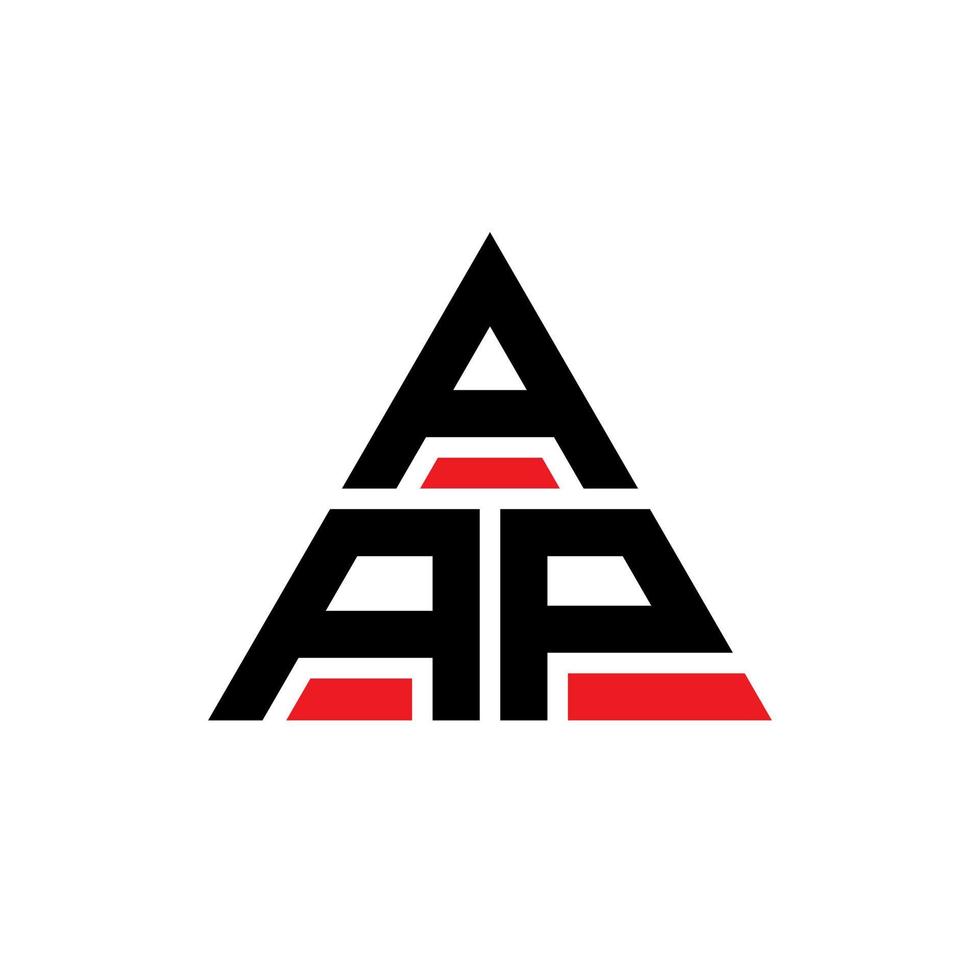 diseño de logotipo de letra triangular aap con forma de triángulo. monograma de diseño del logotipo del triángulo aap. plantilla de logotipo de vector de triángulo aap con color rojo. logotipo triangular aap logotipo simple, elegante y lujoso.