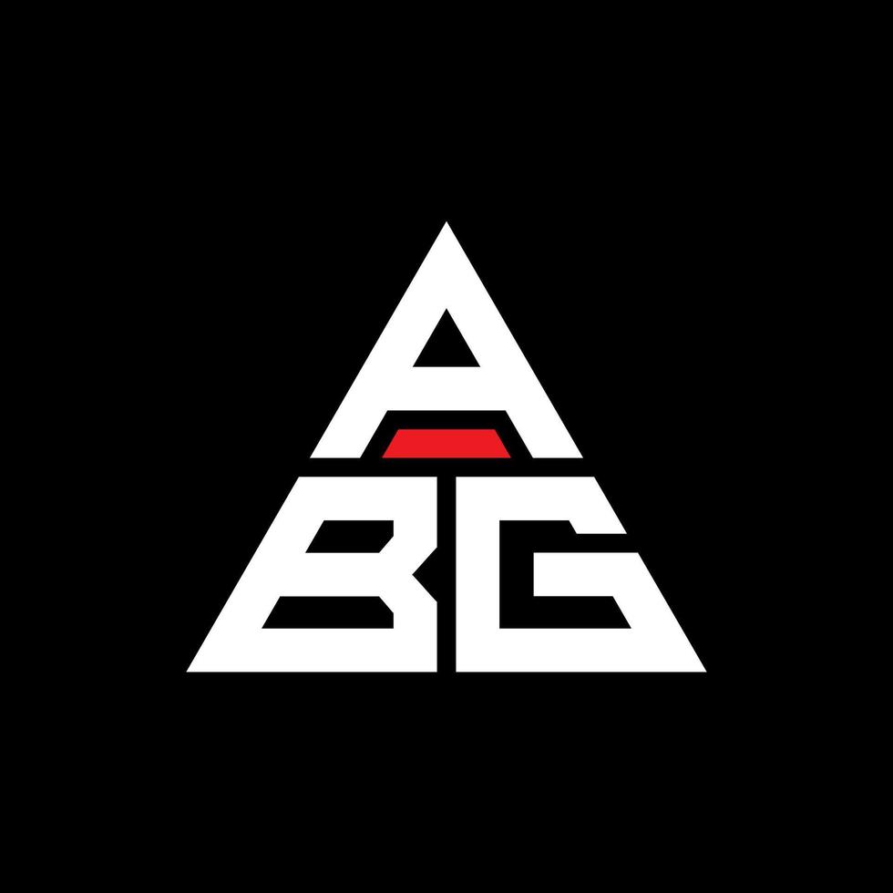 diseño de logotipo de letra triangular abg con forma de triángulo. monograma de diseño de logotipo de triángulo abg. plantilla de logotipo de vector de triángulo abg con color rojo. logotipo triangular abg logotipo simple, elegante y lujoso.
