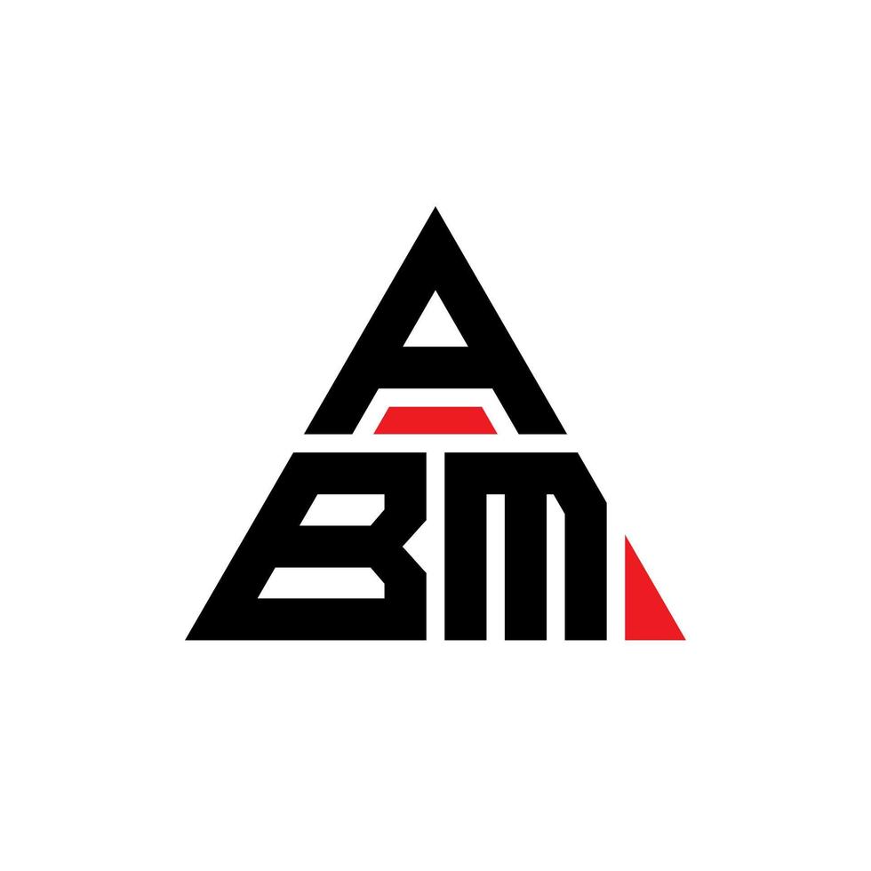 ABM triangle letter logo design with triangle shape. ABM triangle logo design monogram. ABM triangle vector logo template with red color. ABM triangular logo Simple, Elegant, and Luxurious Logo.